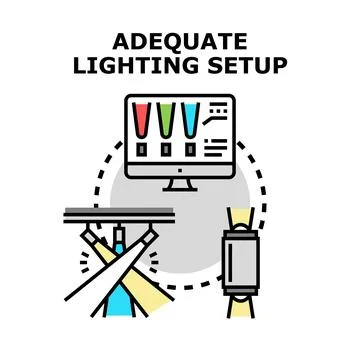 Professional lighting setup control and adjustment concept Stock Illustration