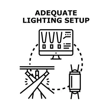 Professional lighting setup control and adjustment concept Stock Illustration