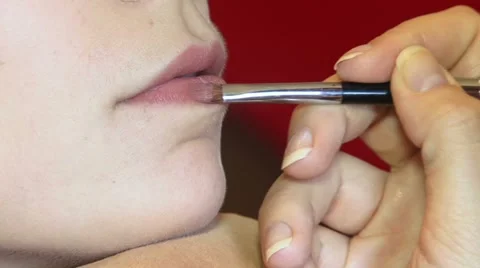 Professional Lipstick Makeup Video stock 52156353