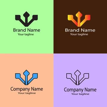 Professional logo design symbolizing modern growth Stock Illustration