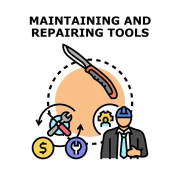 Professional maintaining and repairing tools vector concept Illustrazione stock