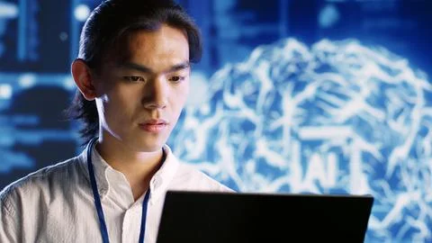 Professional maintenancing AI systems 写真素材