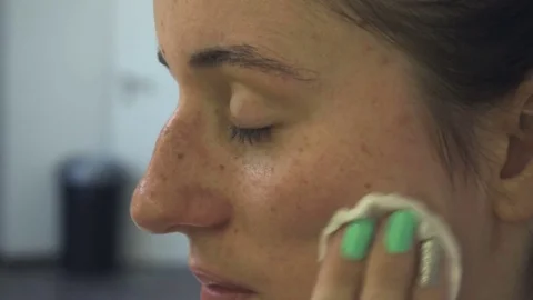 Professional make-up artist making face makeup art. Make up and fashion concept Stock Footage 77677204