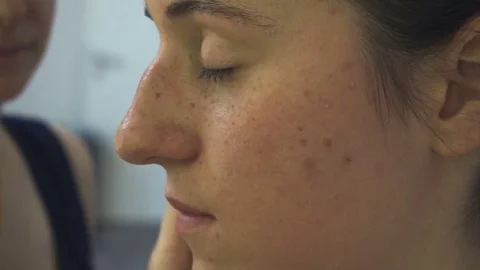 Professional make-up artist making face makeup art. Make up and fashion concept Stock Footage 78069607