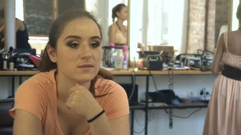Professional make-up artist making face makeup art. Make up and fashion concept Stock Footage 78077103