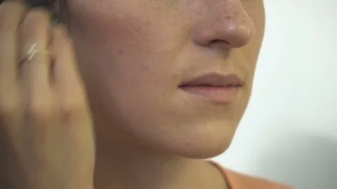 Professional make-up artist making face makeup art. Make up and fashion concept Stock Footage 78128504