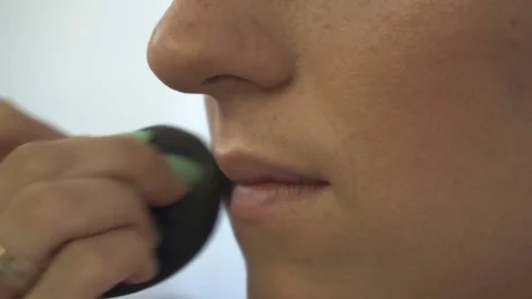 Professional make-up artist making face makeup art. Make up and fashion concept Stock Footage 78130765