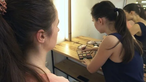 Professional make-up artist making face makeup art. Make up and fashion concept Stock Footage 79049929
