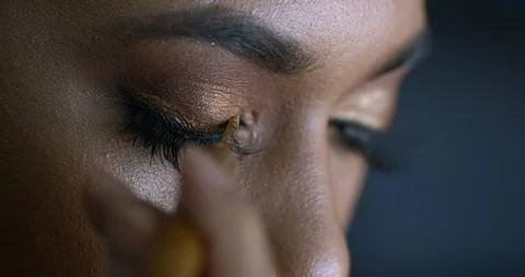 Professional make-up artist at work Stock Footage 125963971