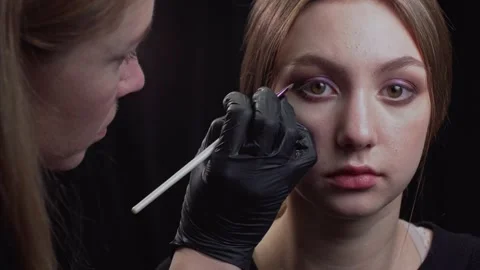 Professional make up. Stock Footage 148143749