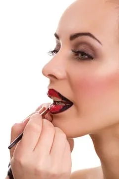 Professional make-up, lipgloss Stock Photos