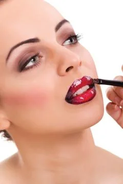 Professional make-up, lipgloss Stock Photos