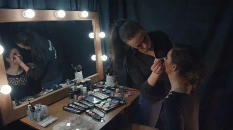 Professional Make up the mirror with light Stock Footage 49015030