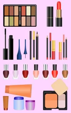 Professional make up set Stock Illustration