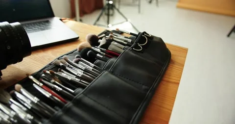 Professional make up set of makeup artist Stock Footage 279916149