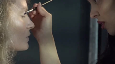 Professional make-up work with the eyes. Stock Footage 64656813