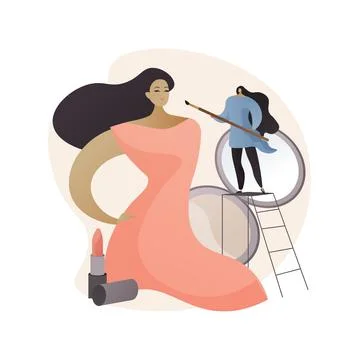 Professional makeup abstract concept vector illustration. Stock Illustration
