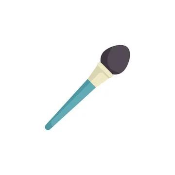 Professional makeup brush with blue handle for applying cosmetic products Illustration