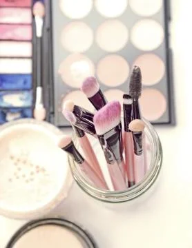Professional makeup brushes and tools Foto stock