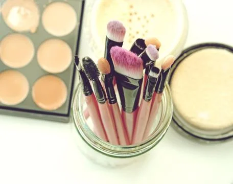 Professional makeup brushes and tools Stock Photos