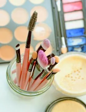Professional makeup brushes and tools Stock Photos