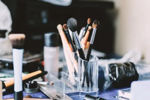 Professional makeup brushes and tools Stock Photos
