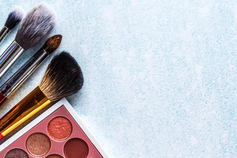 Professional makeup brushes and tools, makeup product set.A set of decorative Stock Photos