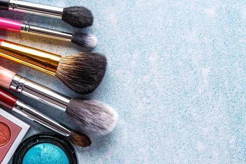 Professional makeup brushes and tools, makeup product set.A set of decorative Stock Photos