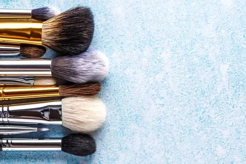 Professional makeup brushes and tools, makeup product set.A set of decorative Stock Photos