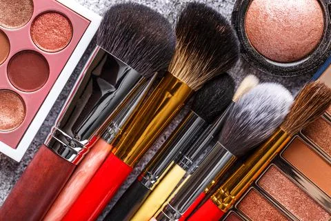 Professional makeup brushes and tools, makeup product set.A set of decorative Stock Photos