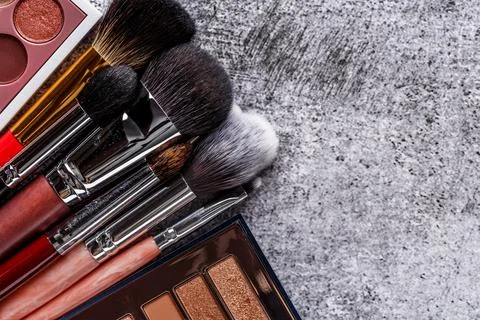 Professional makeup brushes and tools, makeup product set.A set of decorative Foto stock
