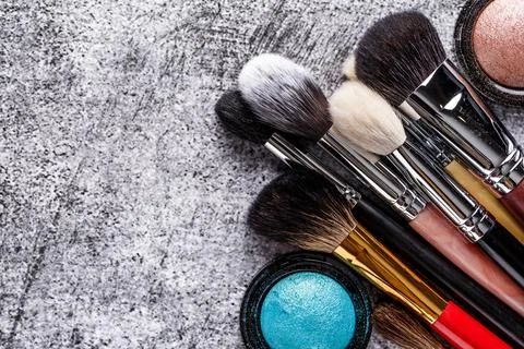 Professional makeup brushes and tools, makeup product set.A set of decorative Stock Photos