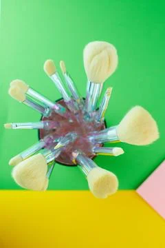 Professional makeup brushes for face Stock Photos