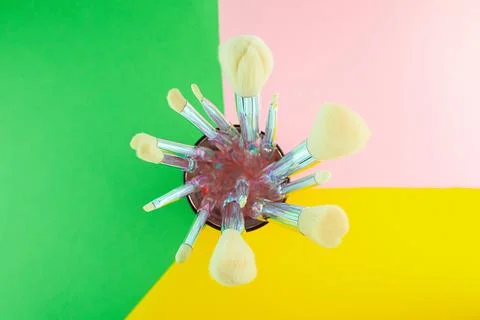 Professional makeup brushes for face Stock Photos