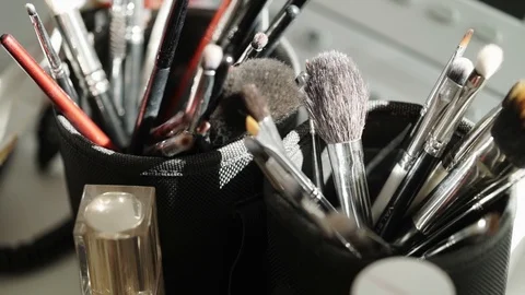 Professional makeup brushes Stock Footage 93953282