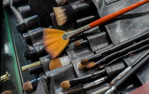 Professional makeup brushes Stock Photos