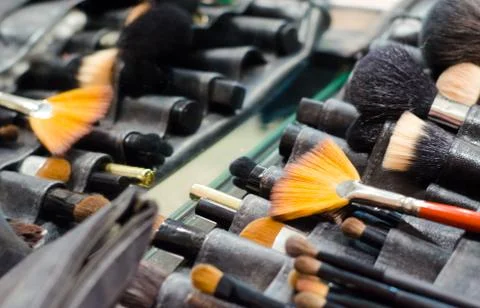 Professional makeup brushes Stock Photos