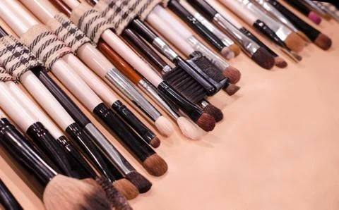 Professional makeup brushes Stock Photos
