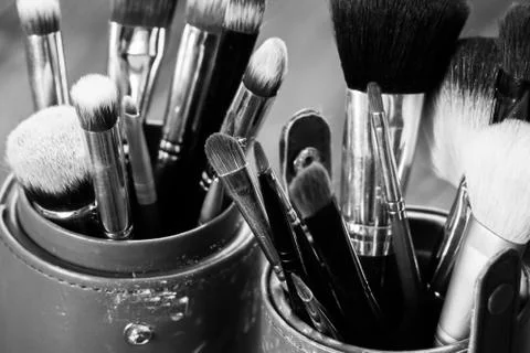 Professional makeup brushes Stock Photos