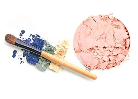 Professional makeup collection and tools isolate on white. Stock-Fotos