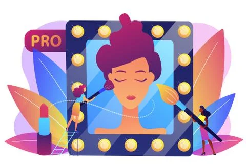 Professional makeup concept vector illustration. Stock Illustration