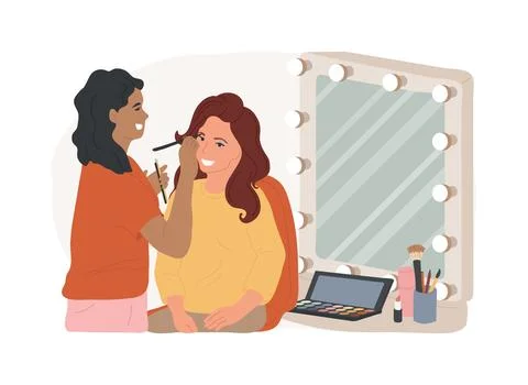 Professional makeup isolated concept vector illustration. Ilustración de archivo