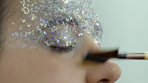 Professional Makeup Model With Mascara And Glamour Gloss Stock Footage 58605801