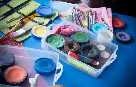 Professional Makeup set on a Table Stock Photos