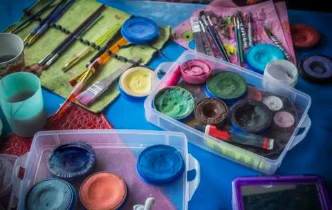 Professional Makeup set on a Table Stock Photos