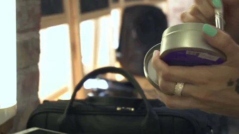 Professional makeup using. Close up Stock Footage 77754735