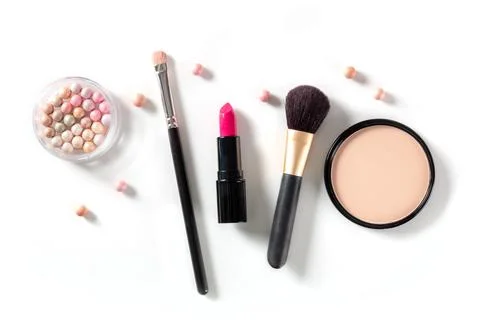 Professional makeup on a white background Stock Photos
