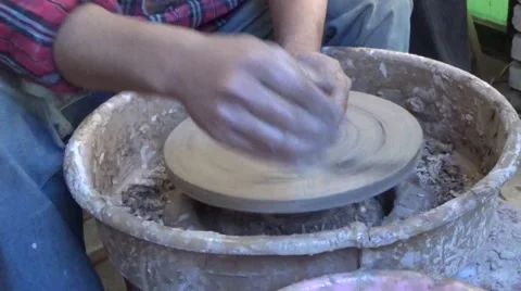 Professional making pottery Stock Footage 43696023