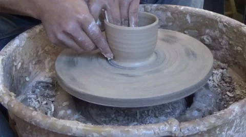 Professional making pottery Stock Footage 43857894