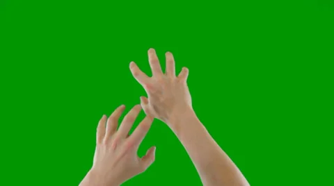 Professional Male Hand Model Doing Horror Gestures on a Green Screen Stock-Footage 33752325